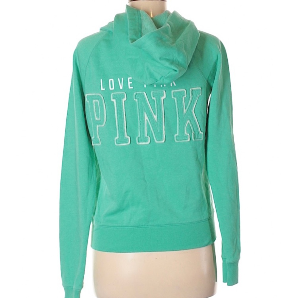 VIctorias secret pink green full zip hoodie MED